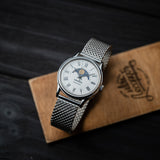 Original Soviet Mens Vintage wrist watch Raketa Lunar Calendar 1980s USSR